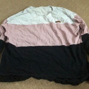 Long sleeved tri colored shirt